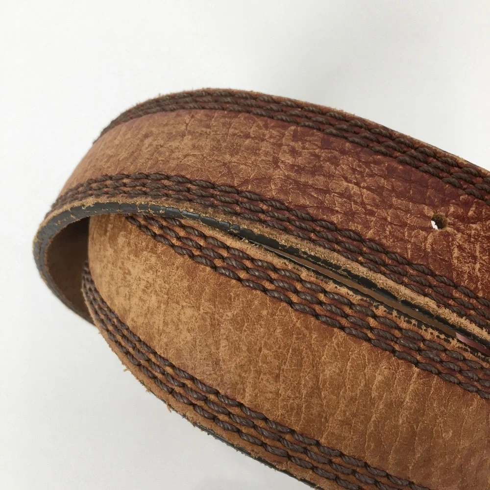 Vintage L.L. Bean Men’s Brown Leather Belt Distressed Western Cowboy Size 36